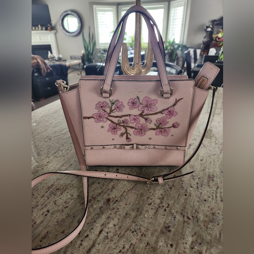Pink Handpainted Purse With Swarovski's And Crystals